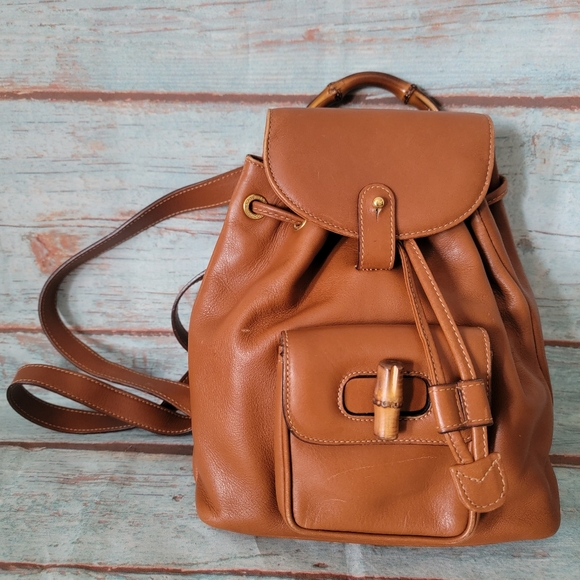 4th Of July Deal?? Authentic Gucci Leather Bamboo Backpack main image 14